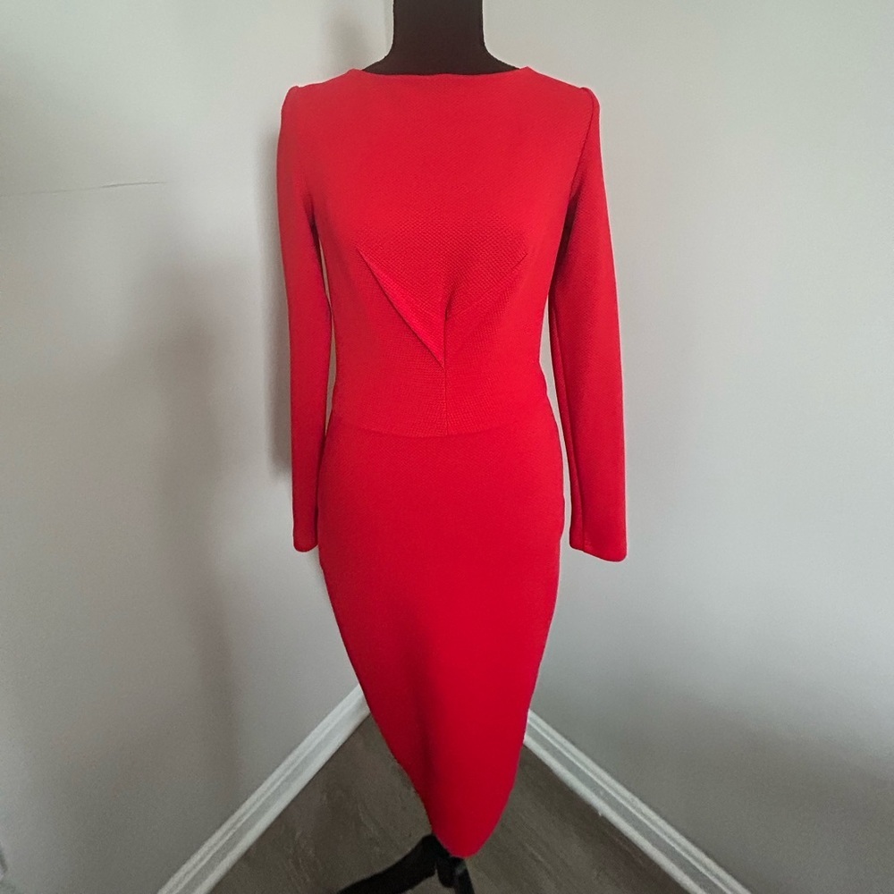 NWT Lila Cass Red Stretchy figure-flattering dress, size 8, made in Ukraine